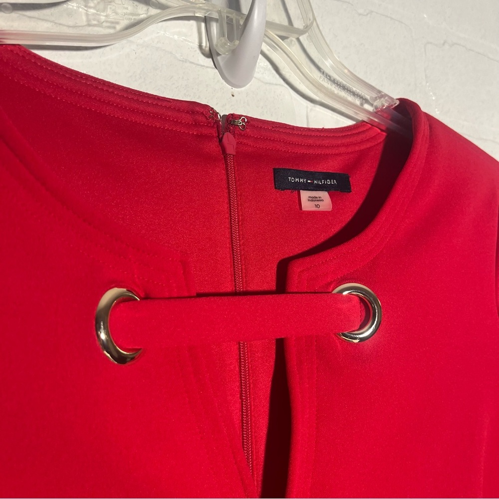 Womens Tommy Hilfiger Scuba Crepe Grommet Top Pocket Dress Mini Dress Size 10 - Picture 4 of 6